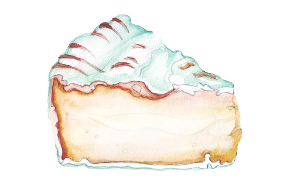 Camembert Cheese in Watercolor Style & Food Amp
