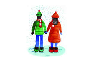 Couple on Snow Shoes - Valentine S Day