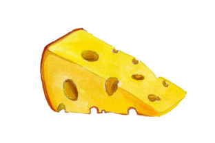 Emmental Cheese in Watercolor Style: A Versatile Food Amp Graphic for Creative Design