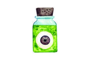 Eyeball in Jar - Watercolor