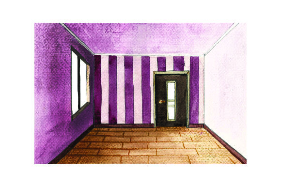 Indoor Home Scene in Watercolor for Editorial and Web Design