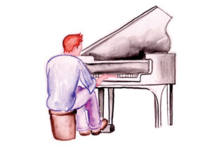 Piano and Pianist in Watercolor: A Design Asset That Brings Music to Life