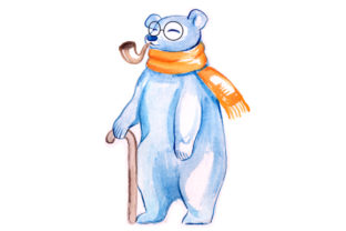 Polar Bear Grandfather in Watercolor: A Delicate Yet Durable Design