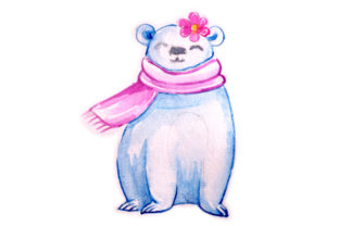 Polar Bear Mom in Watercolor: A Versatile Graphic Design Asset for Animal-Themed Branding