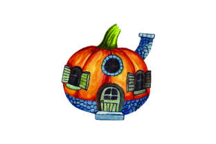 Pumpkin House - Watercolor: A Halloween Graphic for Seasonal Digital Products