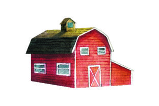 Red Barn - Watercolor Style for Farm Amp Branding
