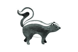 Skunk - Watercolor for Animal-Themed Design Projects