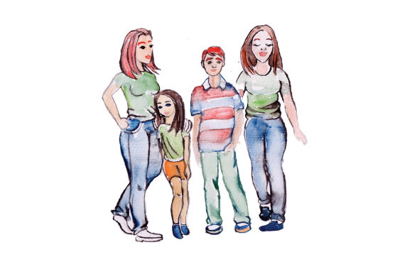Watercolor 2 Moms 2 Kids: A Versatile Design Asset from Designs Amp