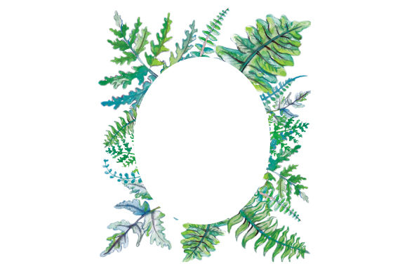 Watercolor Frame of Ferns: A Versatile Design for Australian Etsy Sellers