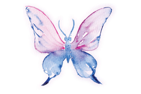 Watercolor Pink and Blue Butterfly: A Versatile Animal Graphic for Creative Sellers