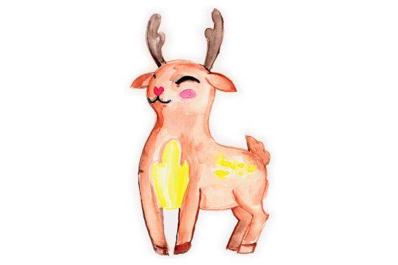 Woodland Animal Watercolor Deer for Animals-Themed Branding
