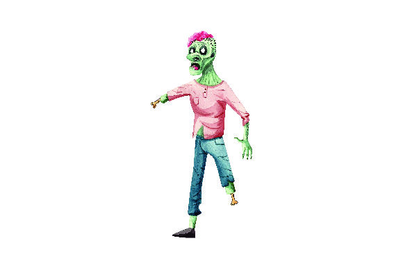 Zombie in Watercolor for Halloween: A Creative Design Asset Review